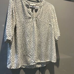 Elegant Black and White Polka Dot Blouse